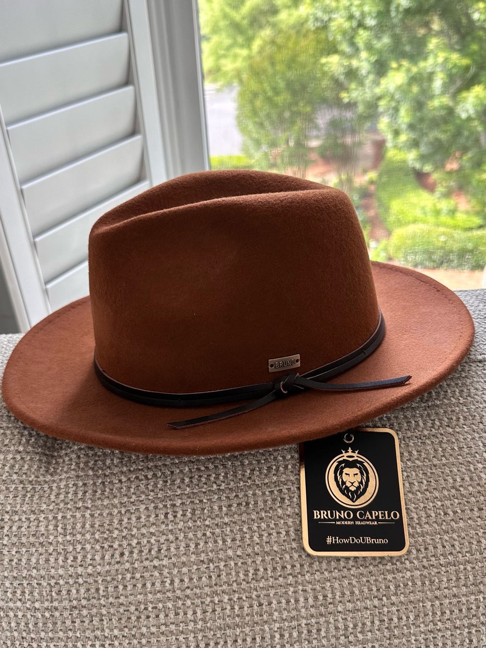 Bruno Capelo Men's Brown Felt Fedora Hat, sz L